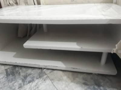 Modern White Wooden Center Table / Coffee Table – Two Tier Storage