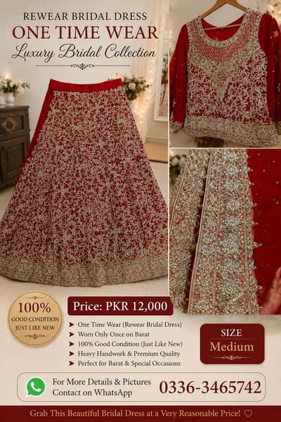 Beautiful Bridal Lehenga – Worn Only Once | Excellent Condition