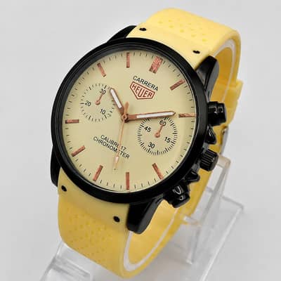 Men's Analogue Watch – Yellow Stra Men's Analogue Watch – Yellow Strap