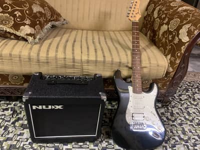 Electric guitar with amp