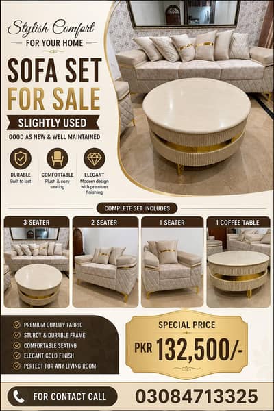 Luxury Sofa Set for Sale - Slightly Used