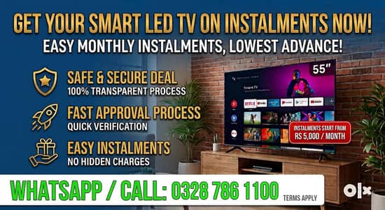 Smart LED TV On Easy Monthly Installments - Home Delivery
