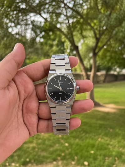 Tiissot Watch in Black Stainless Steel High Quality.
