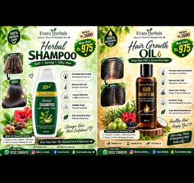 100% organic herbal shampoo and hair oil