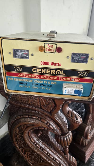 General Brand stabiliser 3000 WATTS  Atomatic Voltage Stabiliser