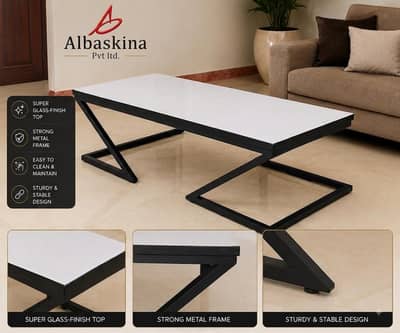 Modern Glass-Finish Coffee Table