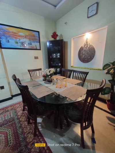 Mirror dining table 6 setr owal shape