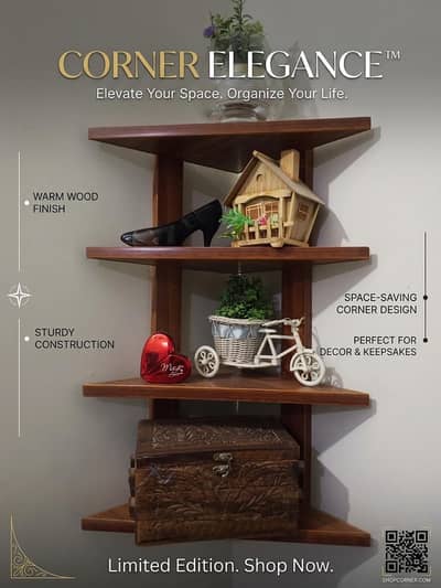 4 tier corner wooden stand