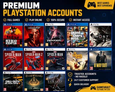 GTA v,rdr2, spiderman 1,2 and Miles  and many more are available