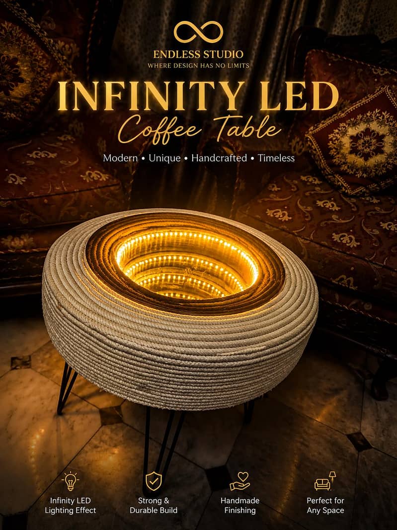Premium Infinity LED Table – Handmade | Endless Studio 0