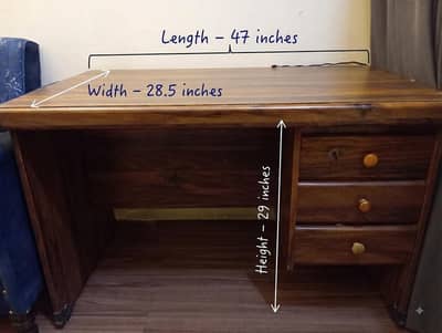 Sturdy Wooden Office/Study Desk with Drawers - Perfect Condition