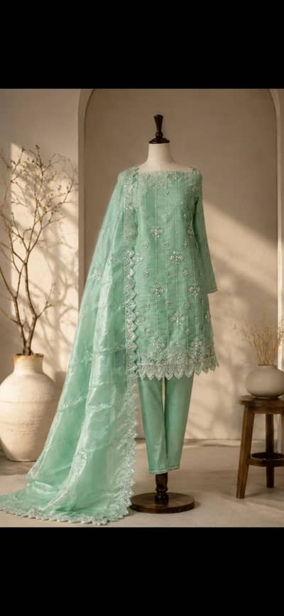Mint Green Cut Dana 3-piece original branded suit