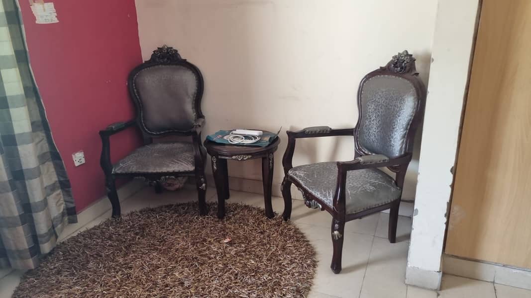 Bed , Side Table , Two Chairs , Dressing table 3