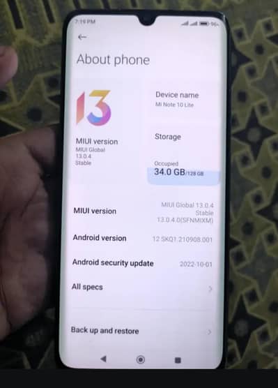 mi note 10 lite 8+3/128gb Al ok ha good Condition