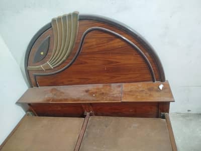 Double bed wooden