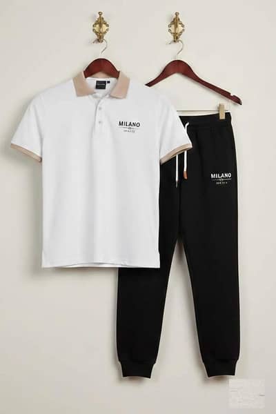Track suit set black Milano polyester