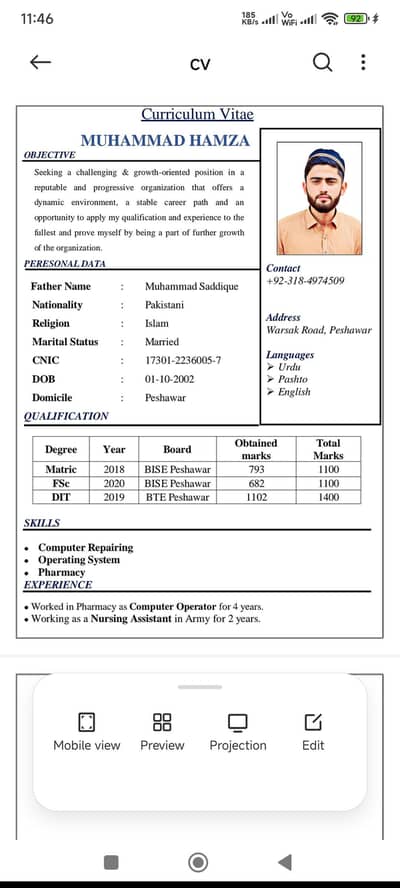 Need Job Warsak road