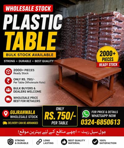 plastic table