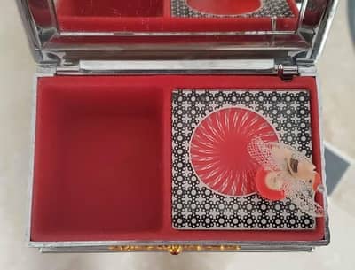 Vintage Japanese Musical Jewelry Box with Dancing Ballerina