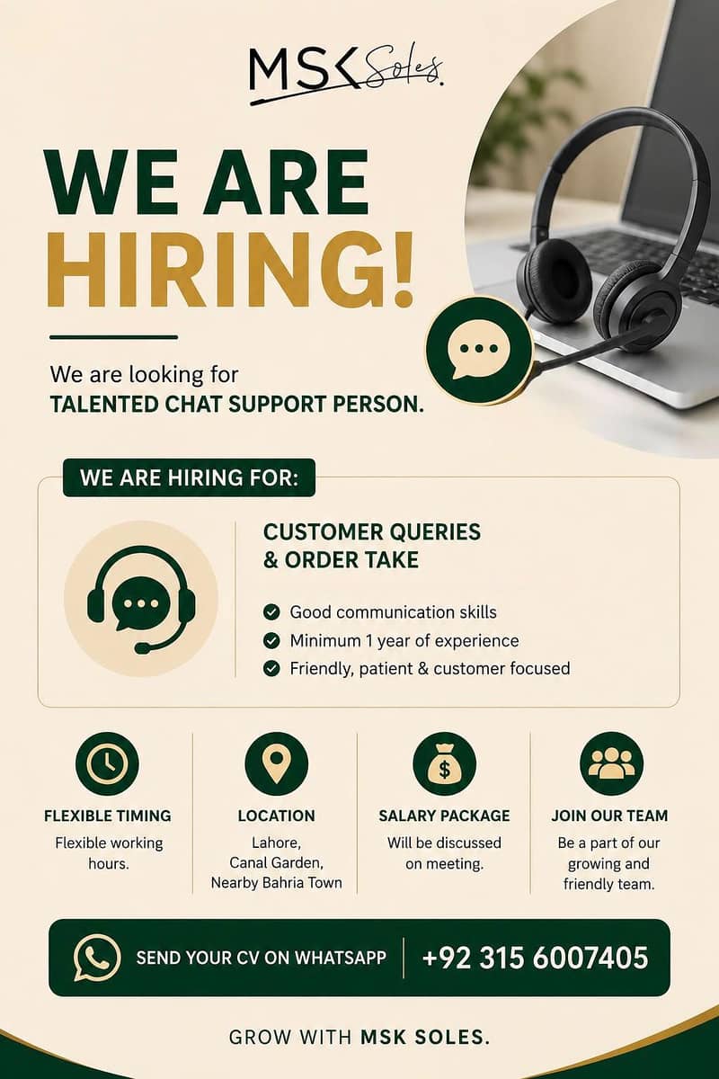 NEED A CUSTOMER SUPPORT AGENT 0