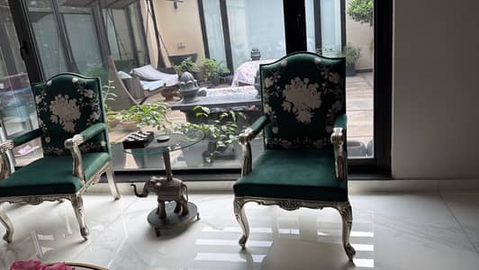 Pair of Elegant Wooden Armchairs from Renaissance