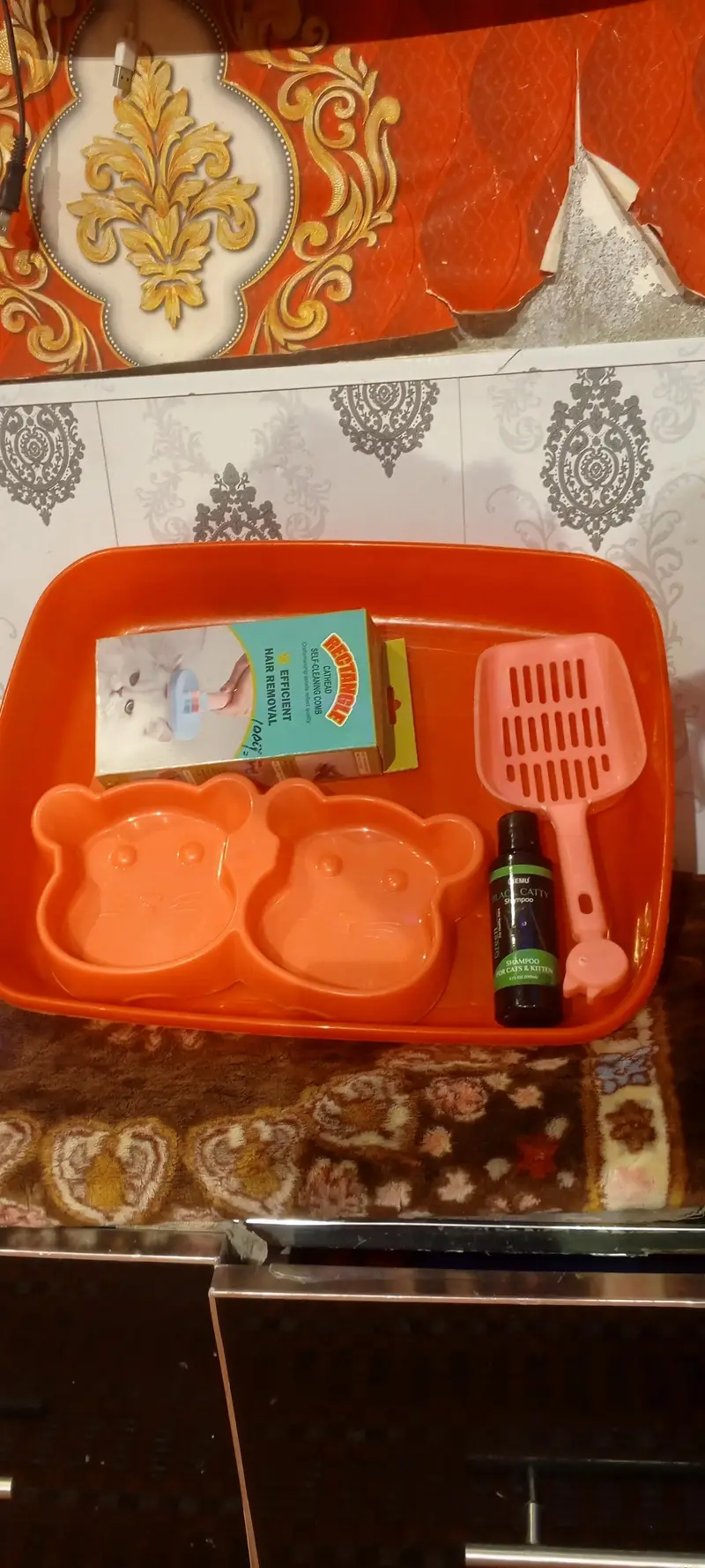 Cat Food try Hair Shampo Bathroom — photo 2