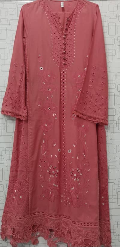 Pink Embroidered Women’s Kurta