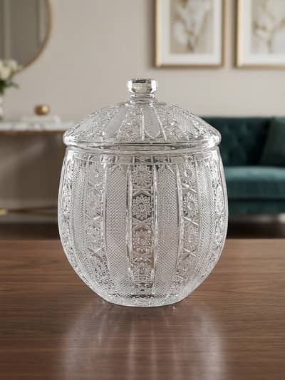 Large European Crystal Centerpiece Bowl