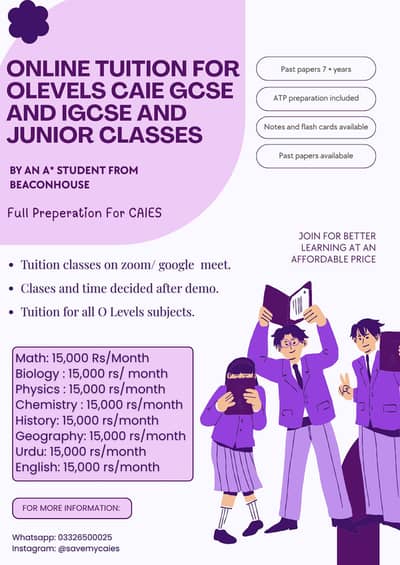 Affordable Online Tuition For Olevels And Junior Classes