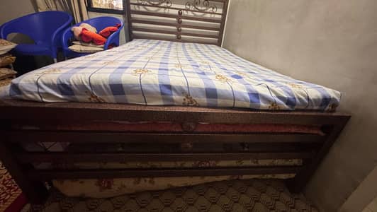 Iron bed Single, Qty. 02 with mattress, ek 16000 ka