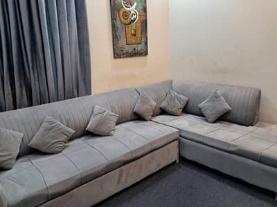 L shaped sofa combed