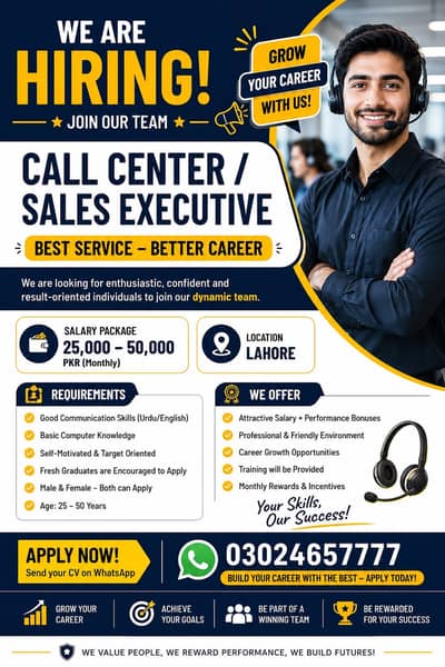Sales Executive Required | Earn PKR 25,000–50,000
