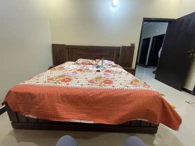 King size Bed with 2 Side Tables