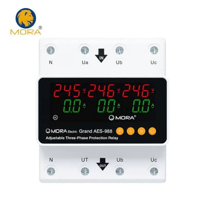 Mora 3 phase 4 pole voltage and current protector