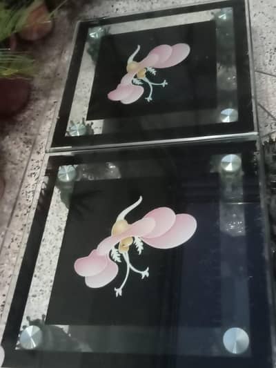 set of 3 fill glass tables