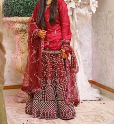 Cherry Red 3pc Lehenga