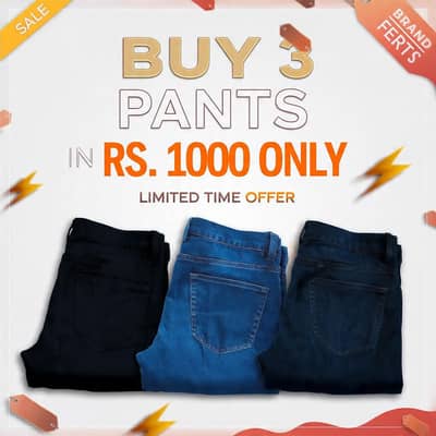 3 pants in 1000 only (sale) offer