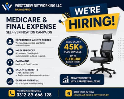 Hiring sales Agent for Medicare & Fe compaign