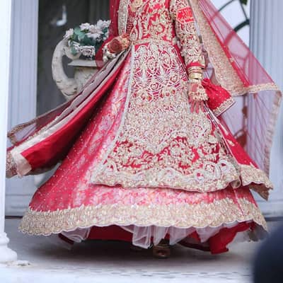 wedding bridal dress, red bridal dress, barat lehnga