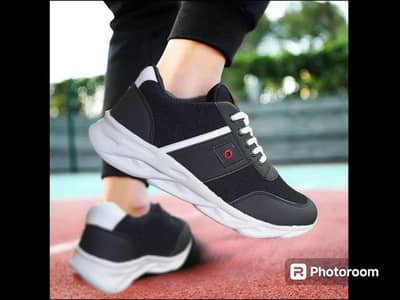 Men Black Fancy Sports Shoes with Laces free delivery cash on delivery
