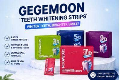 Gegemoon Teeth Whitening Strips | 7 Day Smile Whitener | Enamel Safe