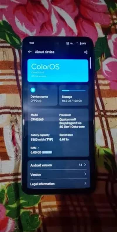 OPPO A3 6GB/128GB – Excellent Condition – For Sale