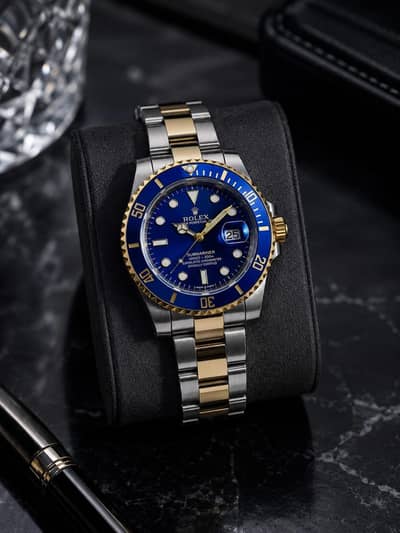 Rolex Submariner Blue Dial Two-Tone Luxury Watch