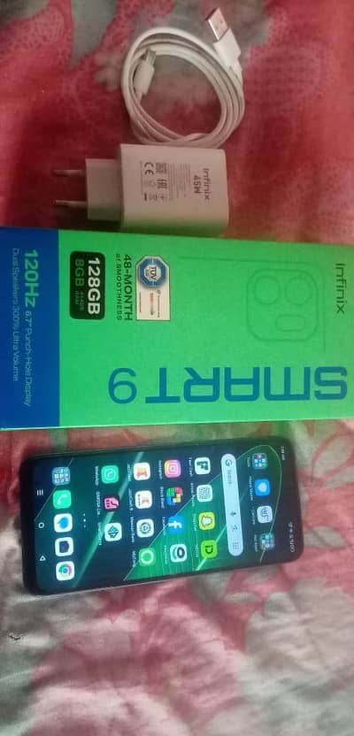 Infinix Smart 9 4+4Gb Ram 128Gb Rom full box