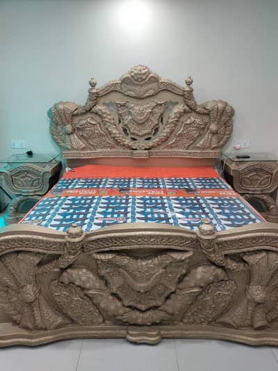 Original Chinyoti Wood Bed, Wardrobe, Dressing Table Bedset For Sale