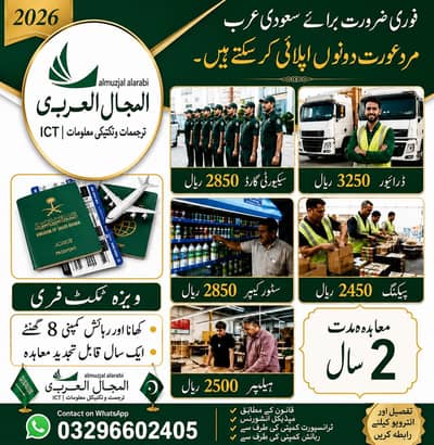Jobs in Saudia, job in Makkah, Company staff Visa, Visa Vacancy,labour