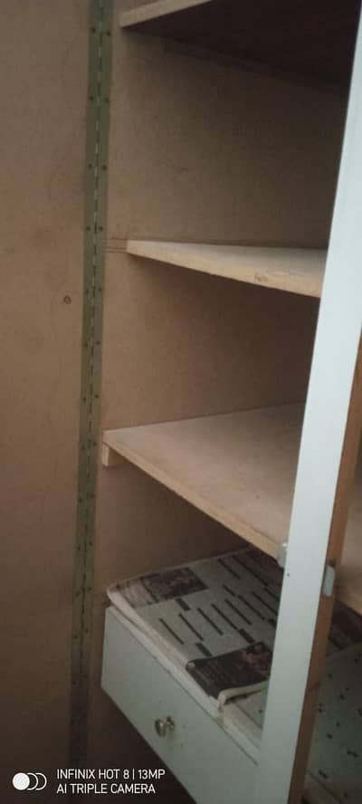 2-Door Wooden Wardrobe / Closet with Shelves and Drawers