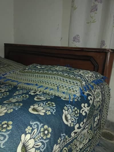 pure wood made Double Bed with mattress for sale in good condition