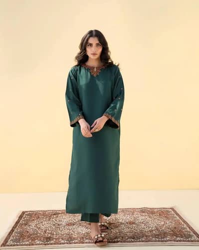 fabric cotton lawn suit stitched 2pcs