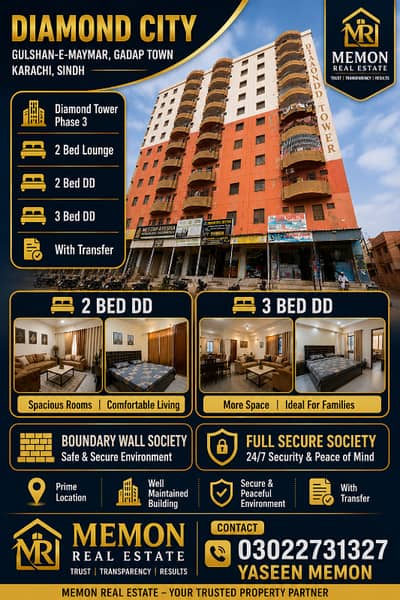 Prime Location Diamond City Flat For Sale